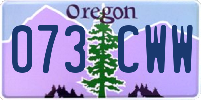 OR license plate 073CWW