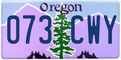OR license plate 073CWY