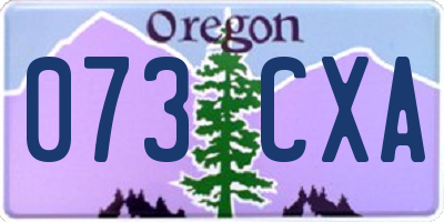 OR license plate 073CXA