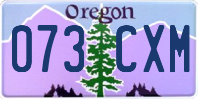 OR license plate 073CXM
