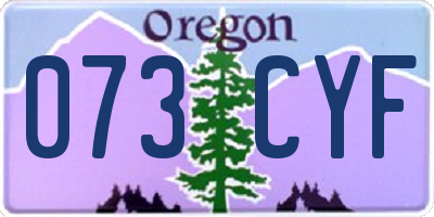OR license plate 073CYF