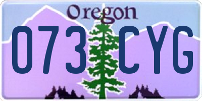 OR license plate 073CYG