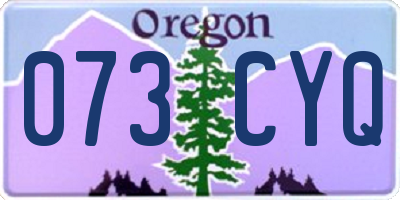 OR license plate 073CYQ