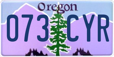 OR license plate 073CYR
