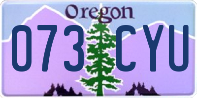 OR license plate 073CYU