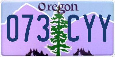 OR license plate 073CYY