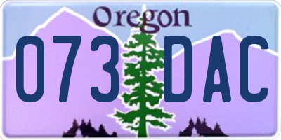 OR license plate 073DAC