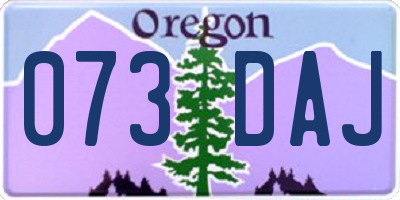 OR license plate 073DAJ