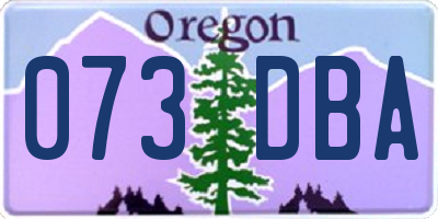 OR license plate 073DBA