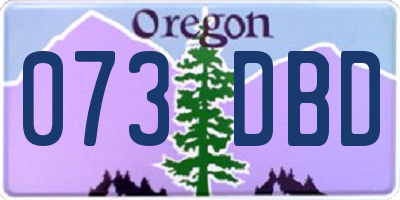 OR license plate 073DBD