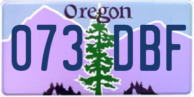 OR license plate 073DBF