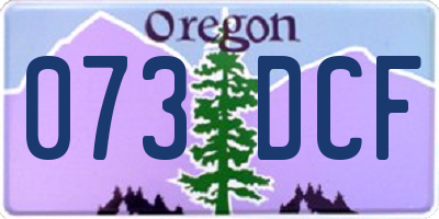 OR license plate 073DCF
