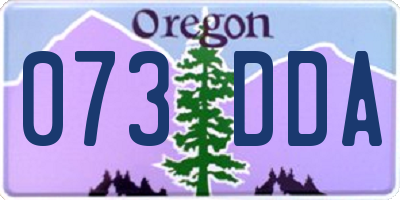 OR license plate 073DDA