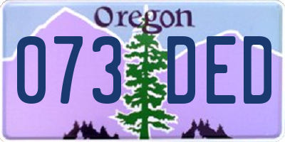 OR license plate 073DED