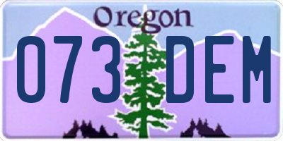 OR license plate 073DEM