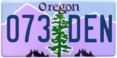 OR license plate 073DEN