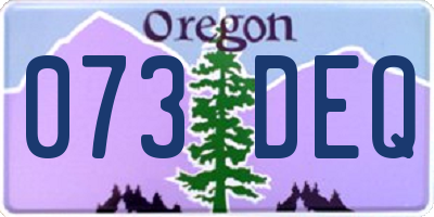 OR license plate 073DEQ