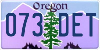 OR license plate 073DET