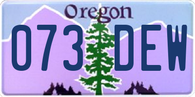 OR license plate 073DEW