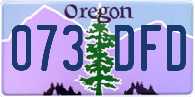 OR license plate 073DFD