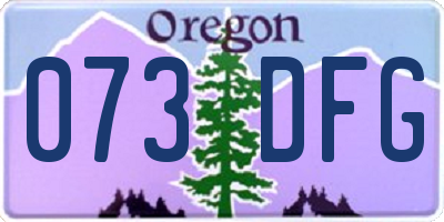 OR license plate 073DFG
