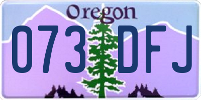 OR license plate 073DFJ