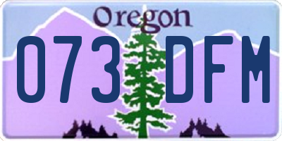 OR license plate 073DFM