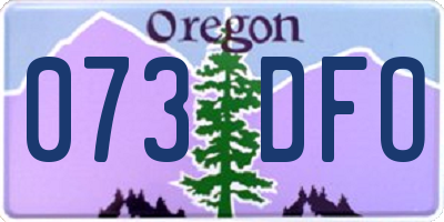 OR license plate 073DFO