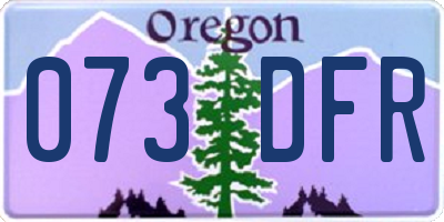 OR license plate 073DFR
