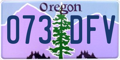 OR license plate 073DFV