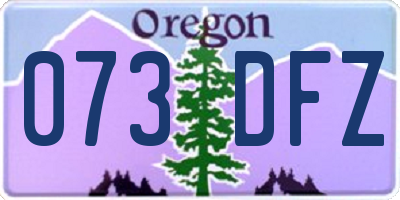 OR license plate 073DFZ