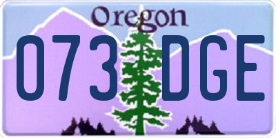 OR license plate 073DGE