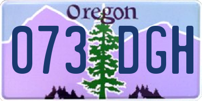 OR license plate 073DGH