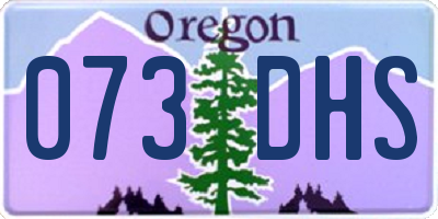 OR license plate 073DHS