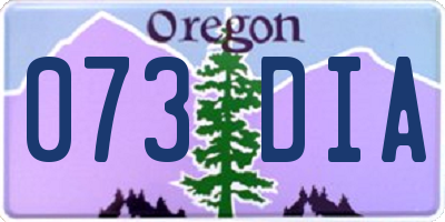 OR license plate 073DIA