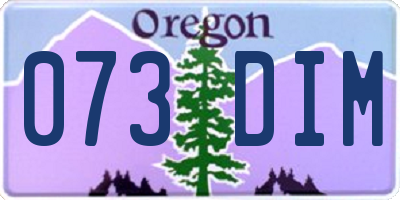 OR license plate 073DIM