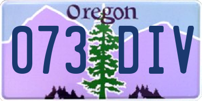 OR license plate 073DIV