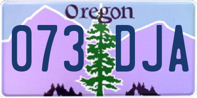 OR license plate 073DJA
