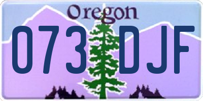 OR license plate 073DJF