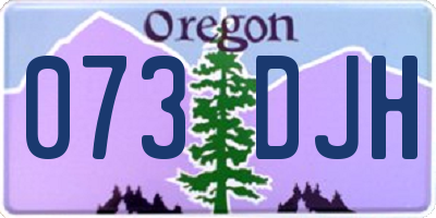 OR license plate 073DJH