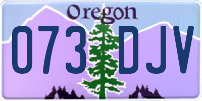 OR license plate 073DJV