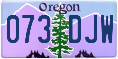 OR license plate 073DJW