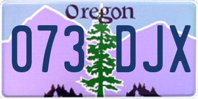 OR license plate 073DJX