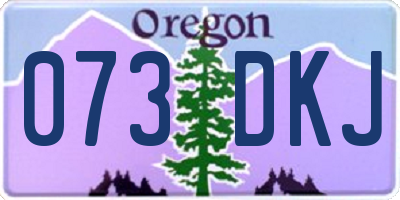 OR license plate 073DKJ