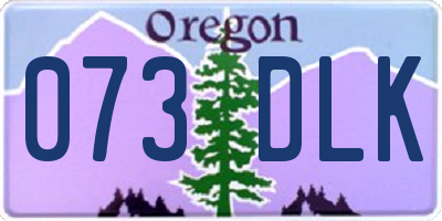 OR license plate 073DLK