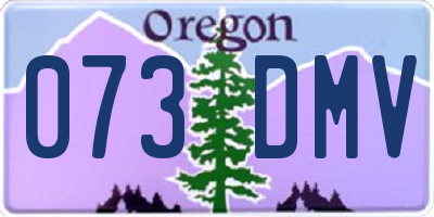 OR license plate 073DMV