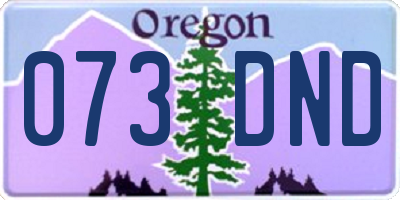 OR license plate 073DND