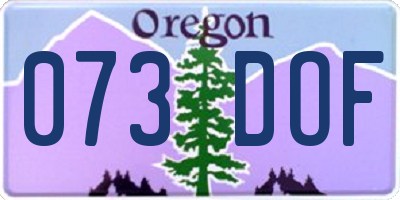 OR license plate 073DOF