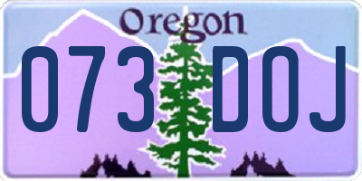 OR license plate 073DOJ