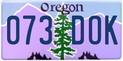 OR license plate 073DOK